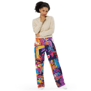Jacee All-over print women wide-leg pants
