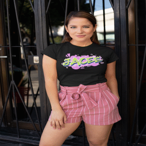 JACEE® Women's Black Graphic Tee - Premium Cotton Casual Top