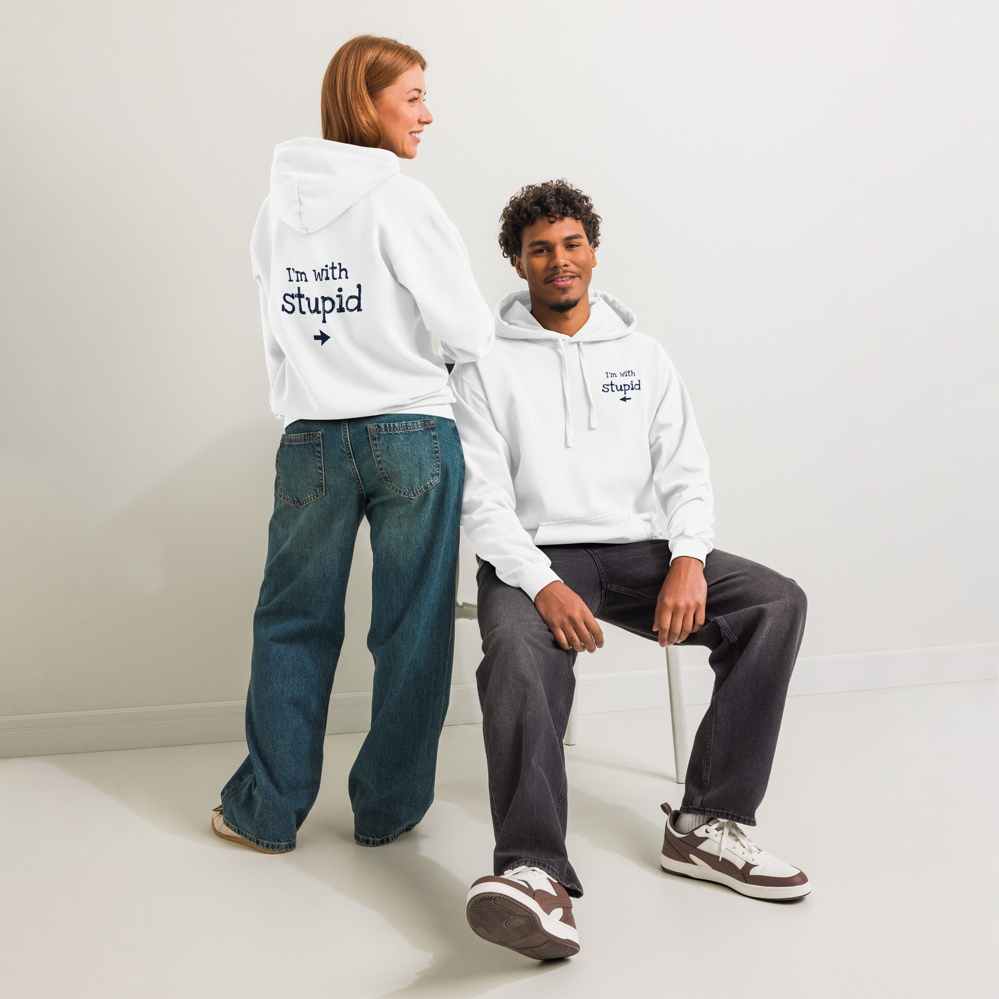 Trendy Unisex garment-dyed hoodie